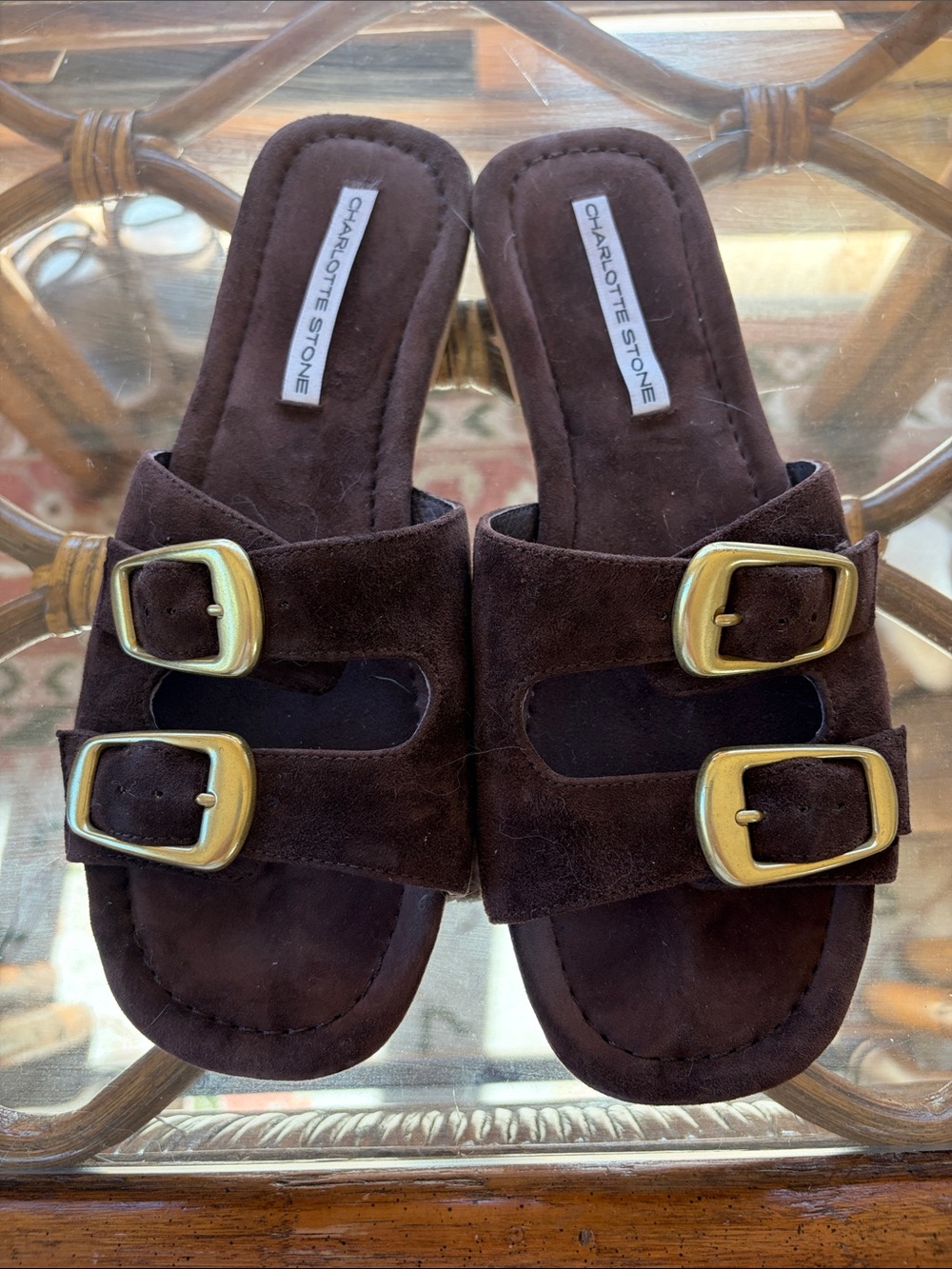 Charlotte Stone Suede Sandals - Picture 2 of 4